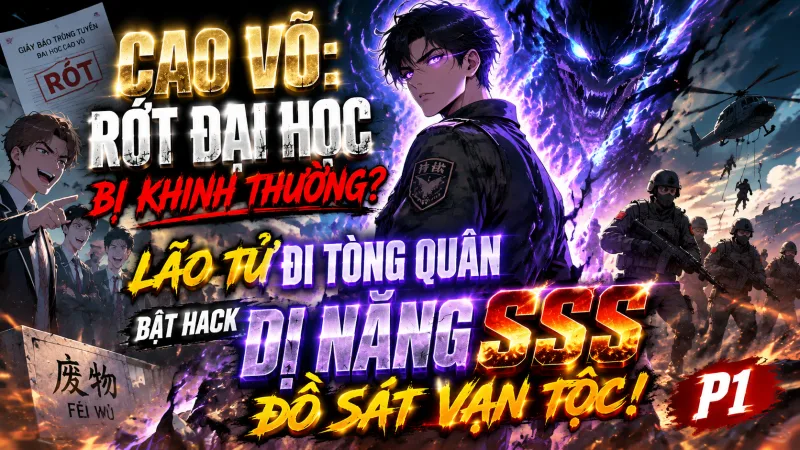 [TRỌN BỘ 1-308] Cao Võ: Rớt Đại Học Bị Khinh Thường? Lão Tử Đi Tòng Quân Bật Hack Dị Năng SSS Đồ Sát Vạn Tộc!