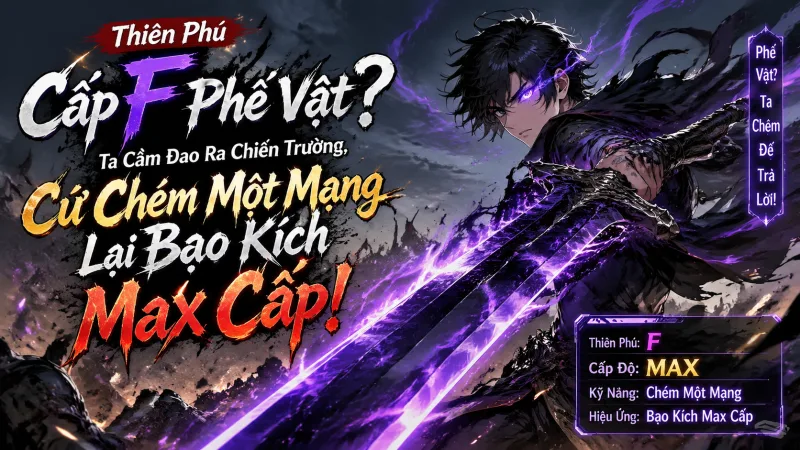 Thiên Phú Cấp F Phế Vật? Ta Cầm Đao Ra Chiến Trường, Cứ Chém Một Mạng Lại Bạo Kích Max Cấp!