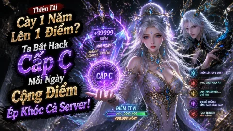 Thiên Tài Cày 1 Năm Lên 1 Điểm? Ta Bật Hack Cấp C, Mỗi Ngày Cộng Điểm Ép Khóc Cả Server!