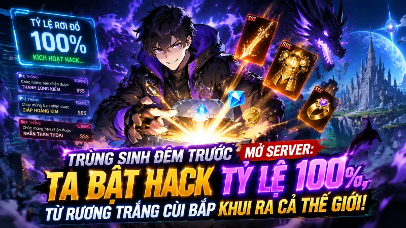 [TRỌN BỘ 1-456] Trùng Sinh Đêm Trước Mở Server Ta Bật Hack Tỷ Lệ 100%, Từ Rương Trắng Cùi Bắp Khui Ra Cả Thế Giới!